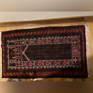 Handmade Vintage 100% Wool Antique Afghan Tribal Prayer Rug